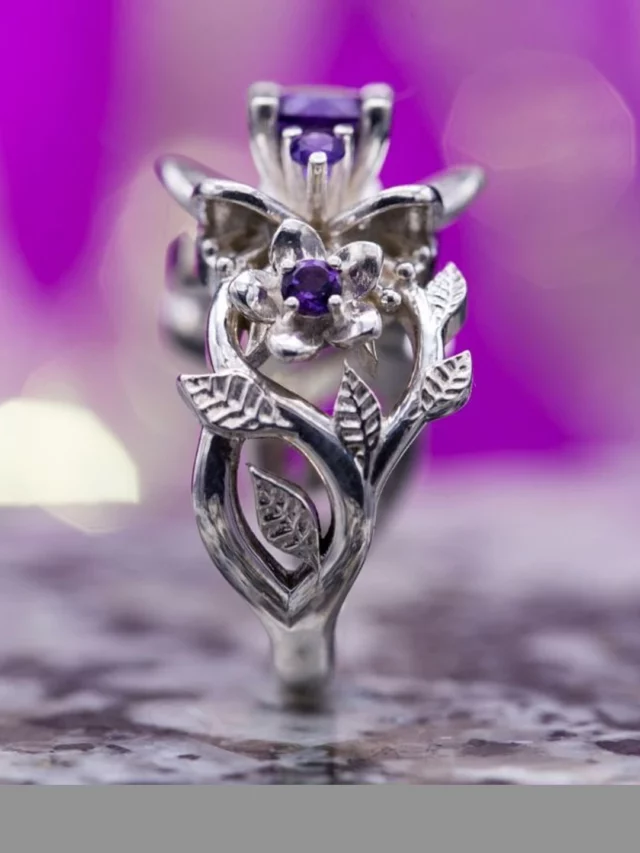 Platinum Purple Sapphire & Diamond Cluster Engagement Ring – Lilia Nash  Jewellery