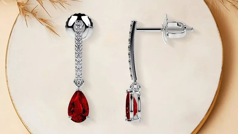 July birthstone dangle earrings