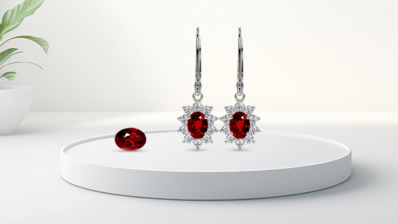 Lab-grown Ruby Earrings