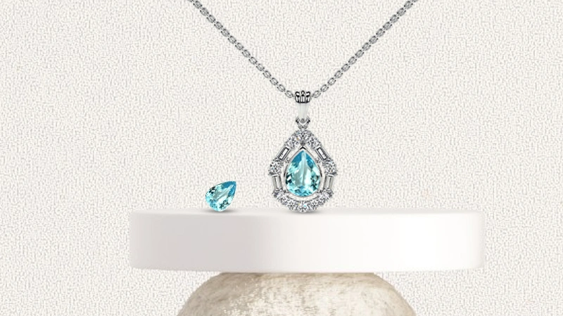 Aquamarine Tear-drop Pendant