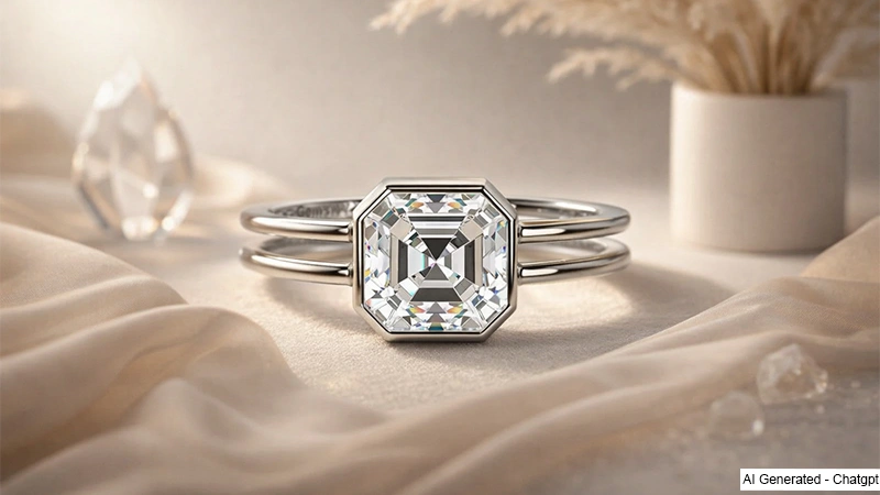 A classic double band diamond ring in white gold.