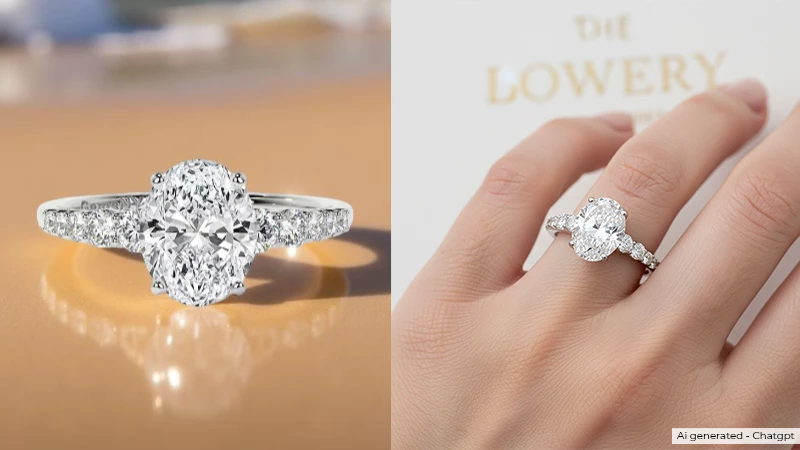 Oval-cut Diamond Ring in White Gold