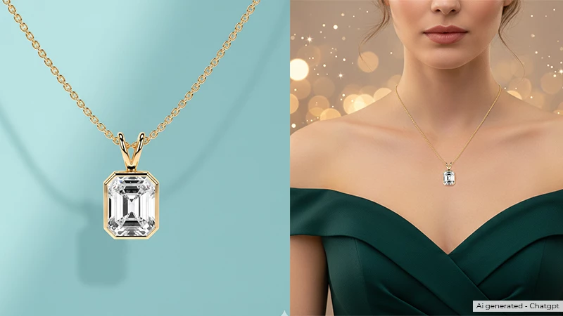 Emerald-cut Diamond Pendant
