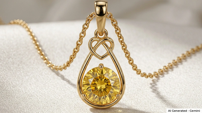 Trinity Knot Yellow Sapphire Pendant 
