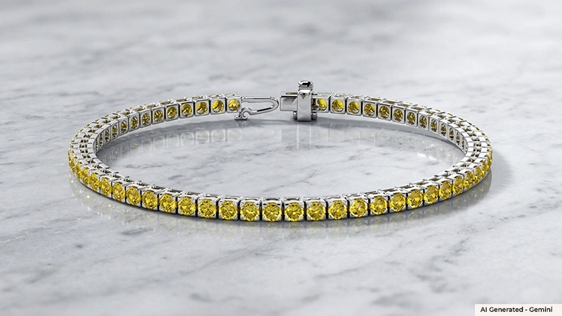 Round Yellow Sapphire Bracelet
