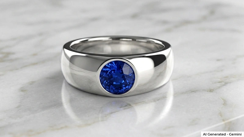 Blue Sapphire Bezel-set Ring
