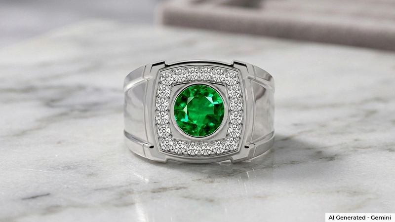 Emerald and Diamond Ring 
