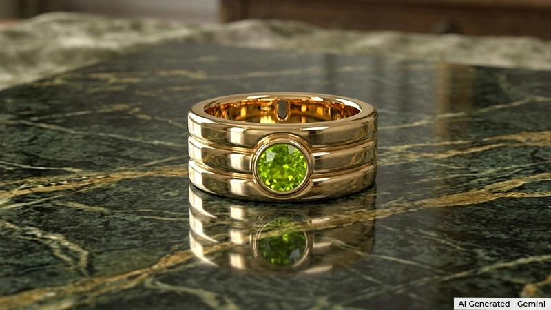 Peridot Trillion-cut Ring

